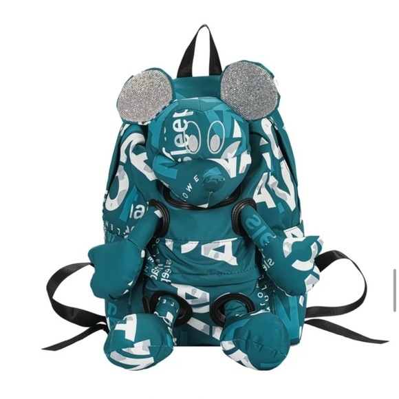 Brand-New Green Women’s Backpack with Large Mickey Mouse Design - Picture 2 of 2